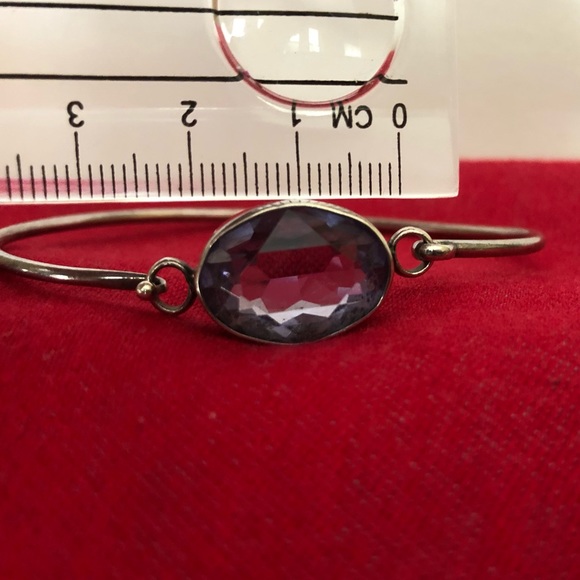 Silver bracelet with ~unknown~ purple stone - Picture 7 of 7